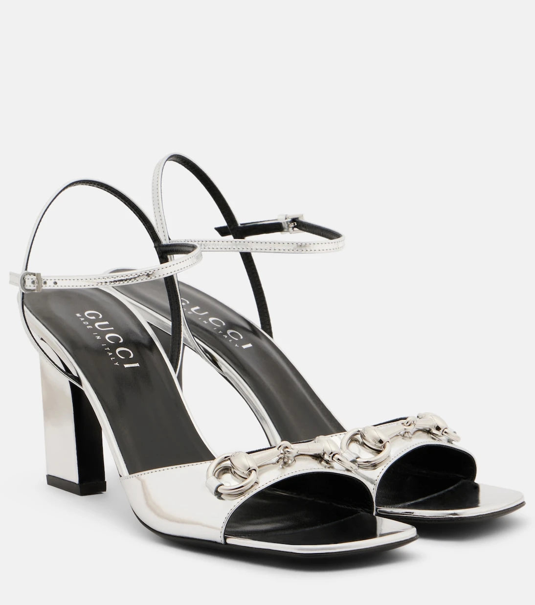 Gucci - Signora Horsebit metallic leather sandals