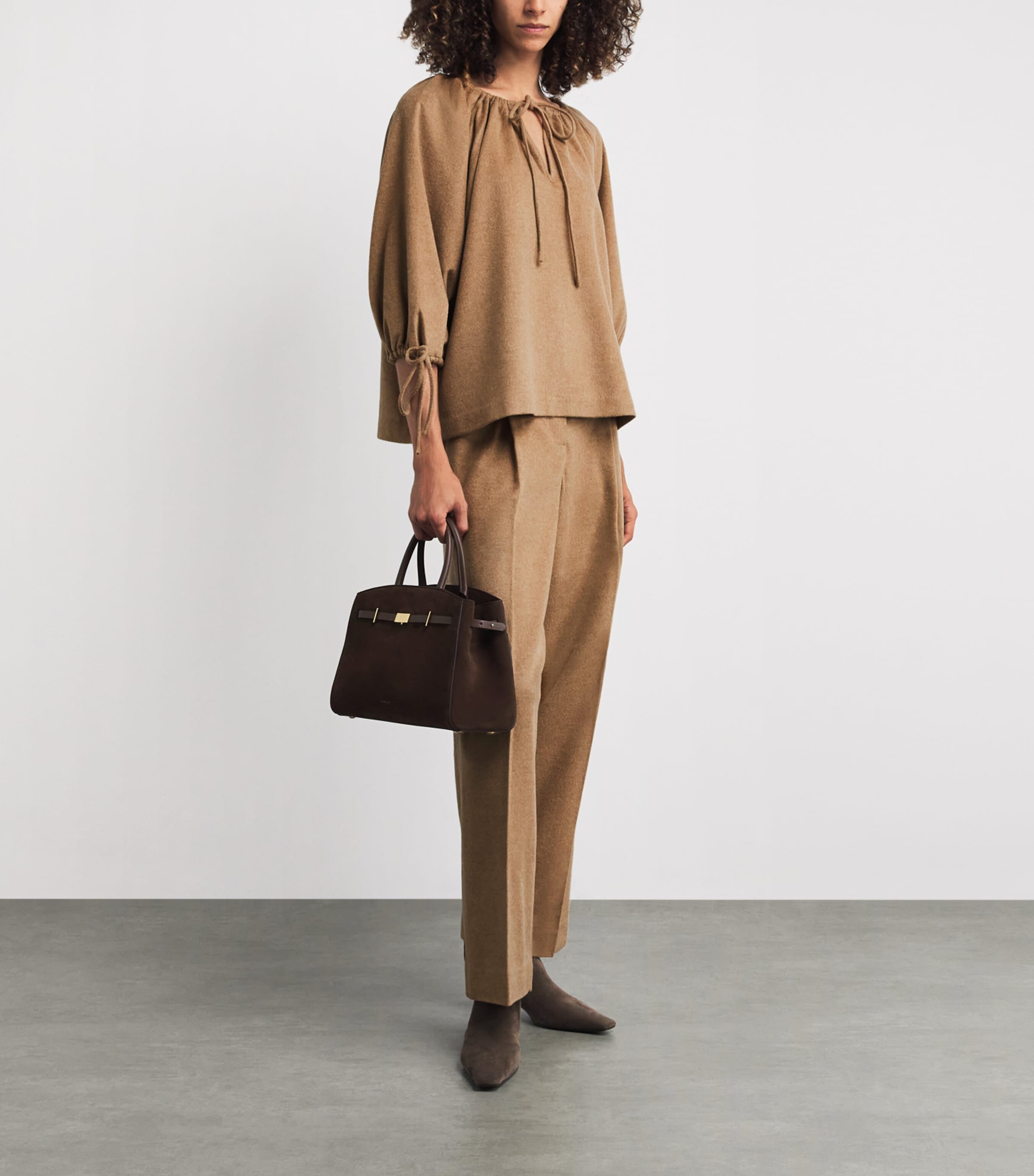 Beige Wool-Silk-Cashmere Lilyrose Blouse