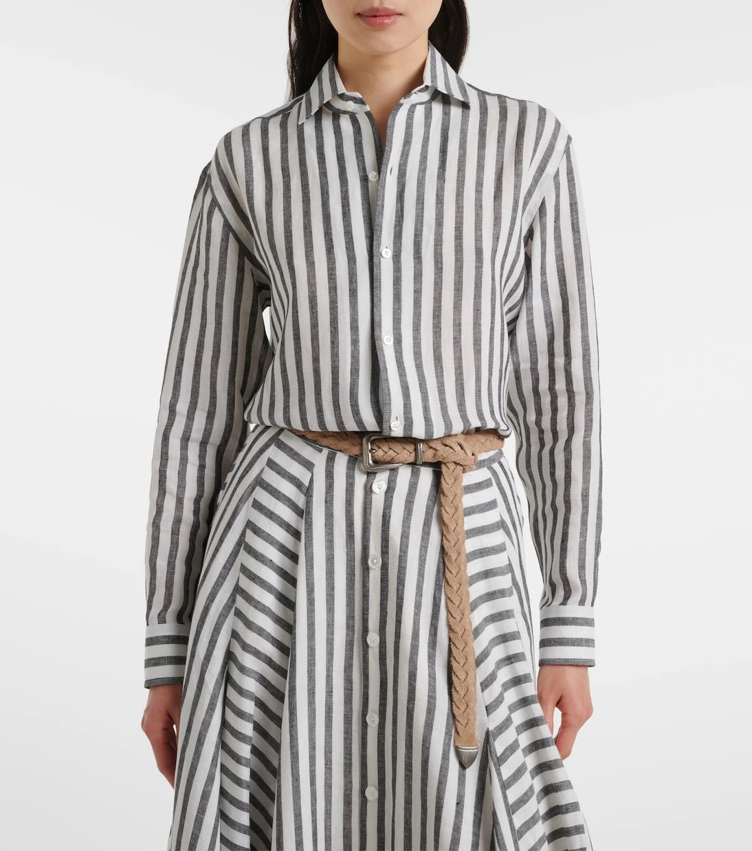 Ralph Lauren Collection - قميص كابري مخطط من الكتان