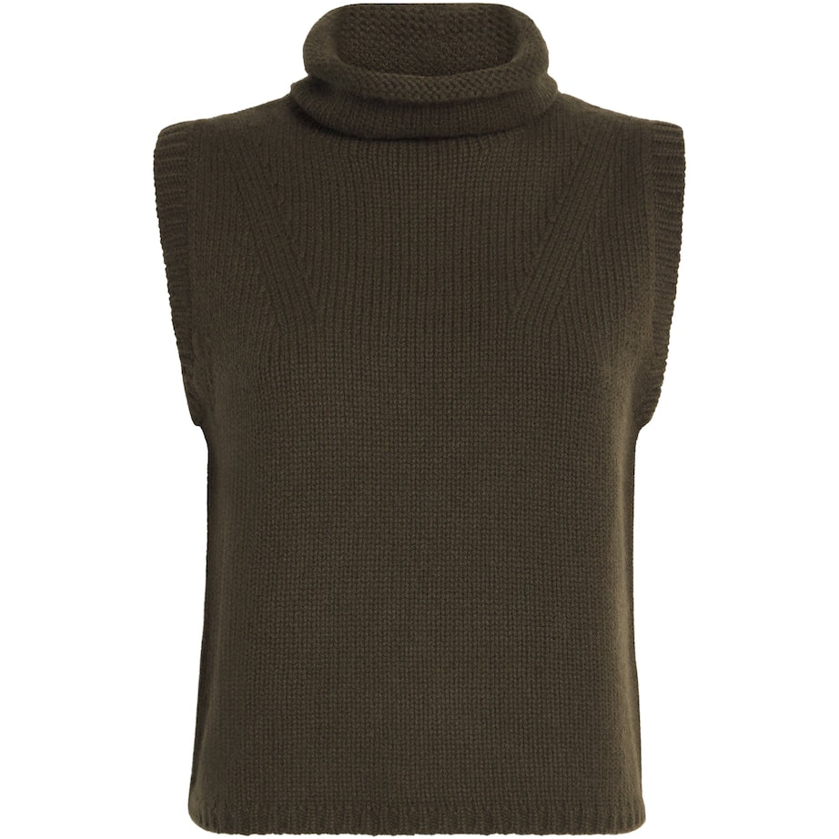 ME+EM Green Cashmere Rollneck Sweater Vest