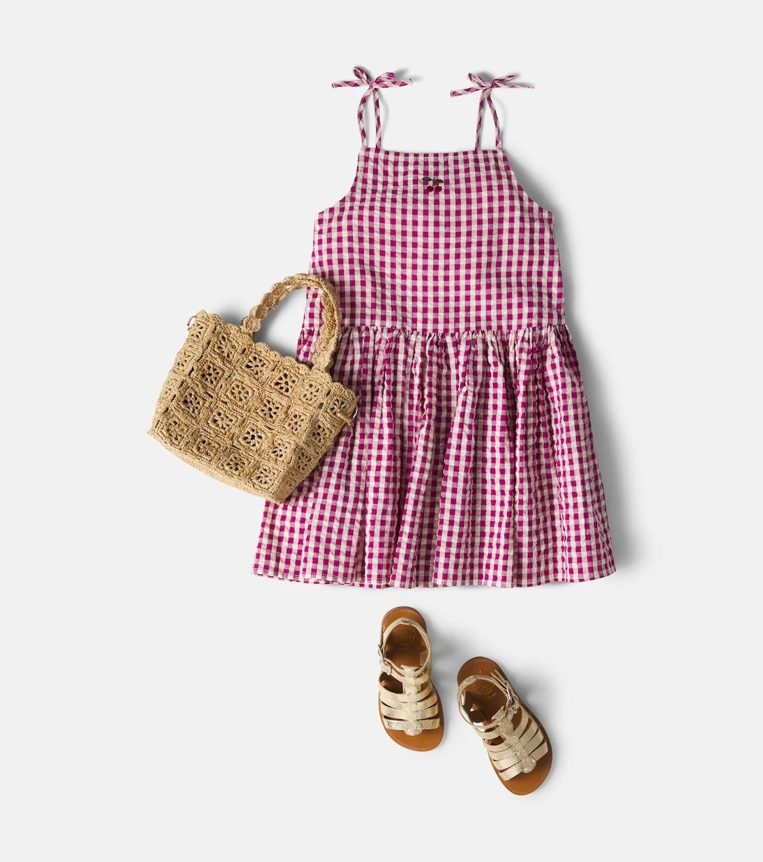 Konges Sløjd - Isotta checked gathered cotton dress
