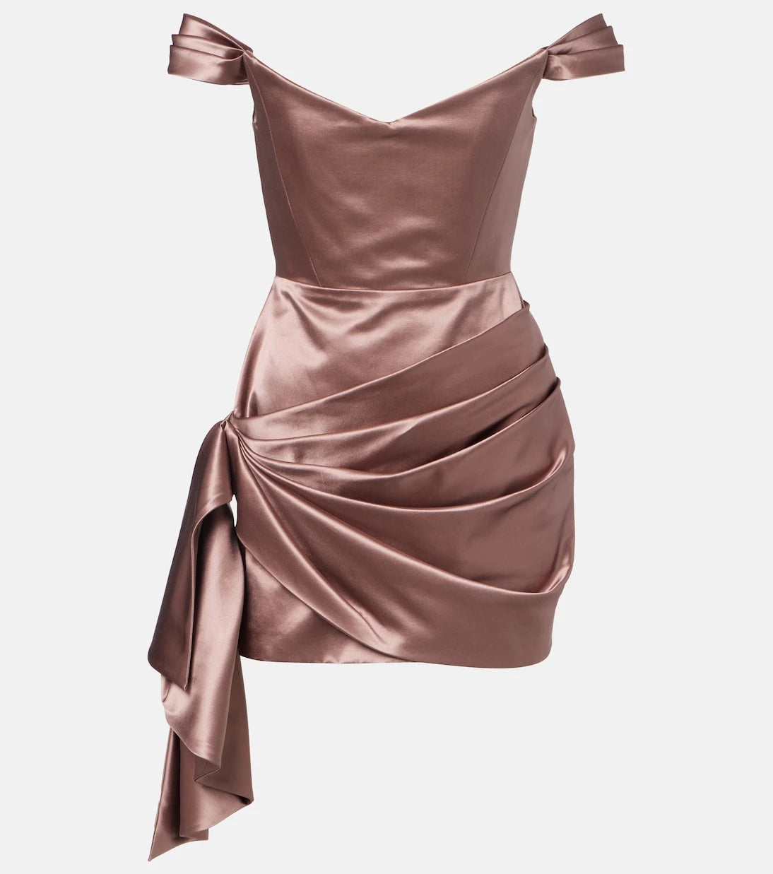 Alex Perry - Off-shoulder cotton and silk satin minidress