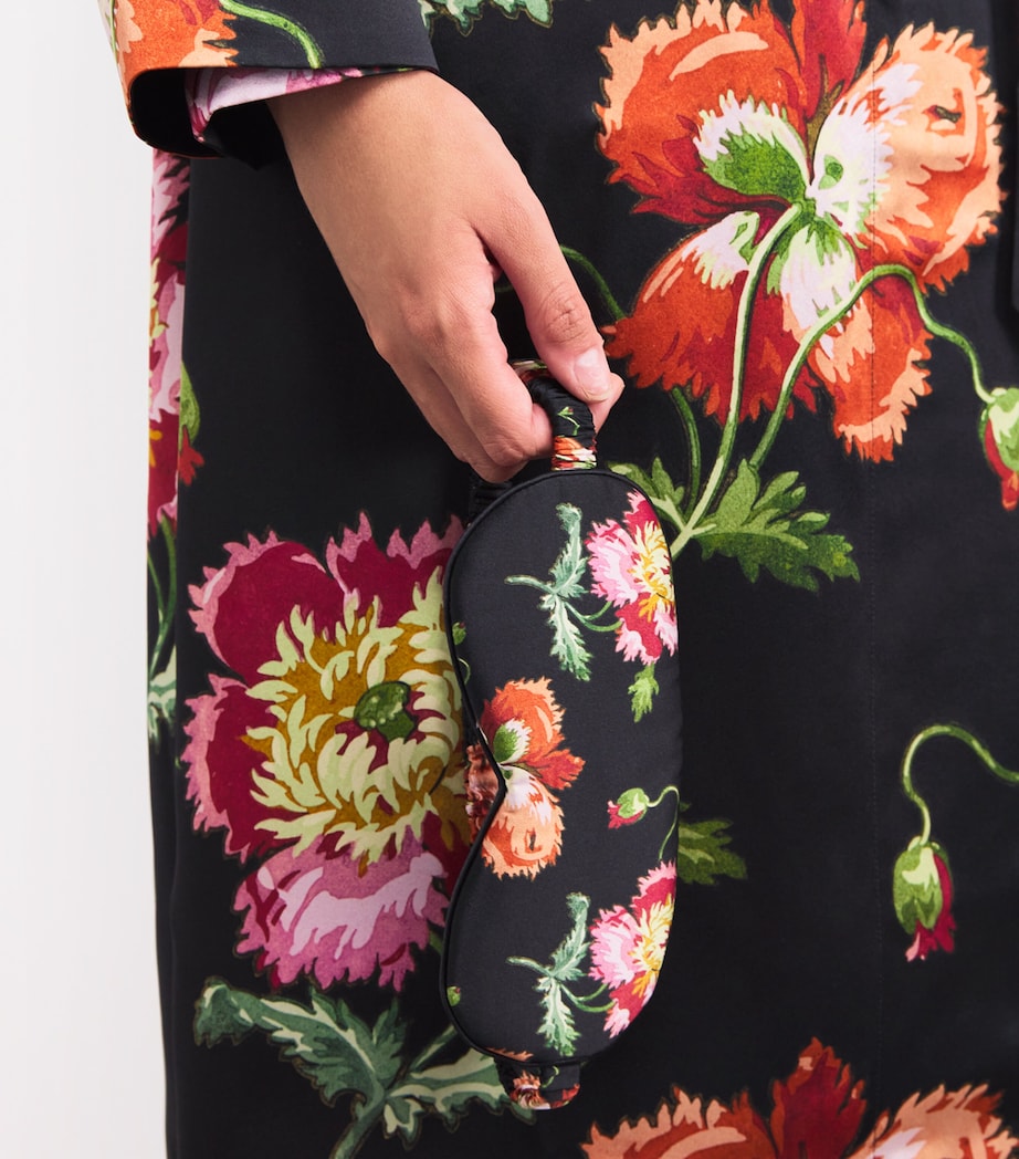 Harrods Black Silk Floral Sleep Mask