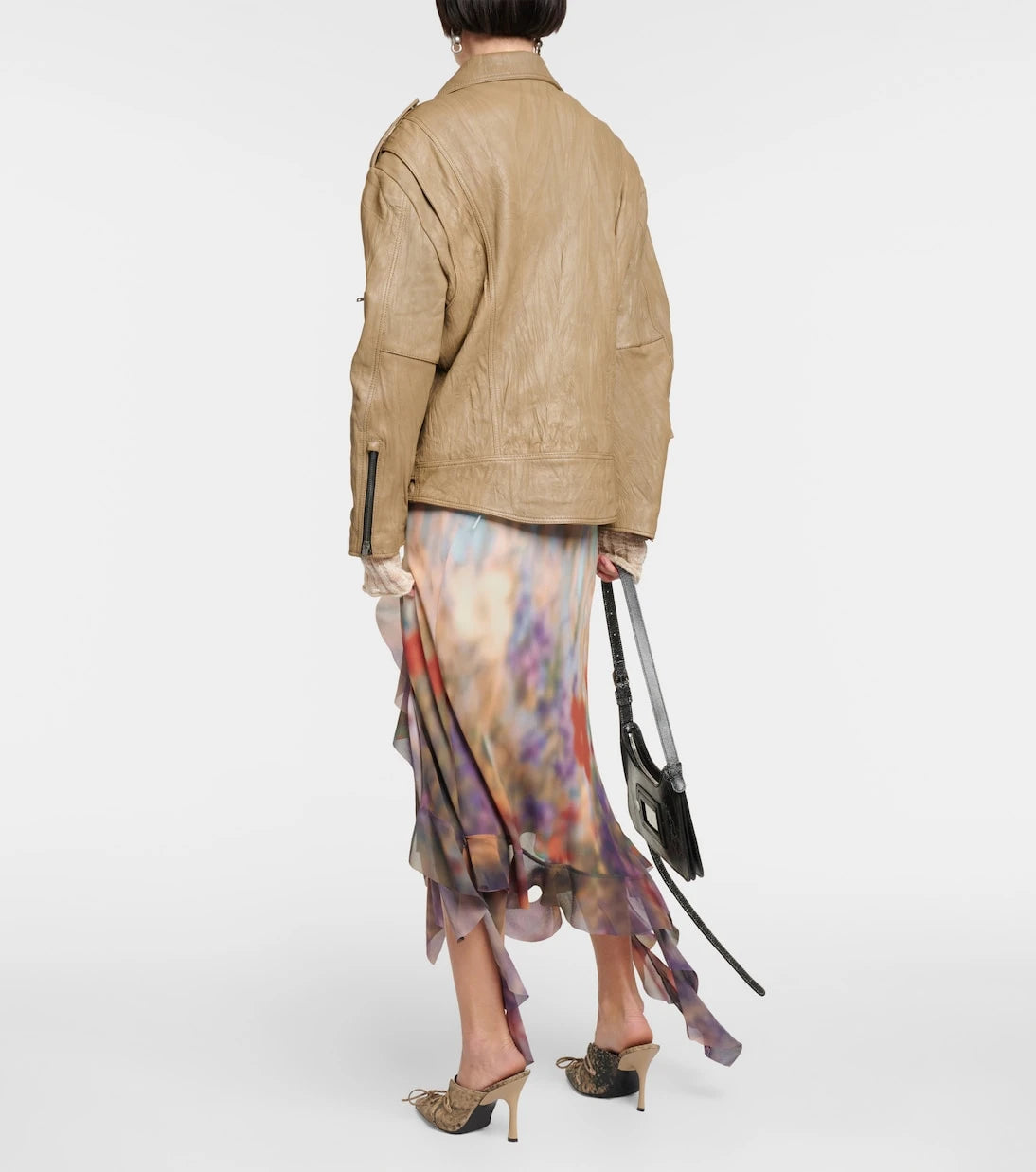 Acne Studios - سترة لينور الجلدية الفضفاضة بحزام