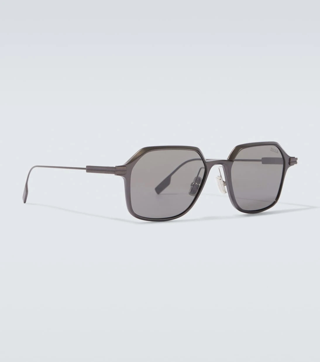 Zegna - Oversized aluminum square sunglasses