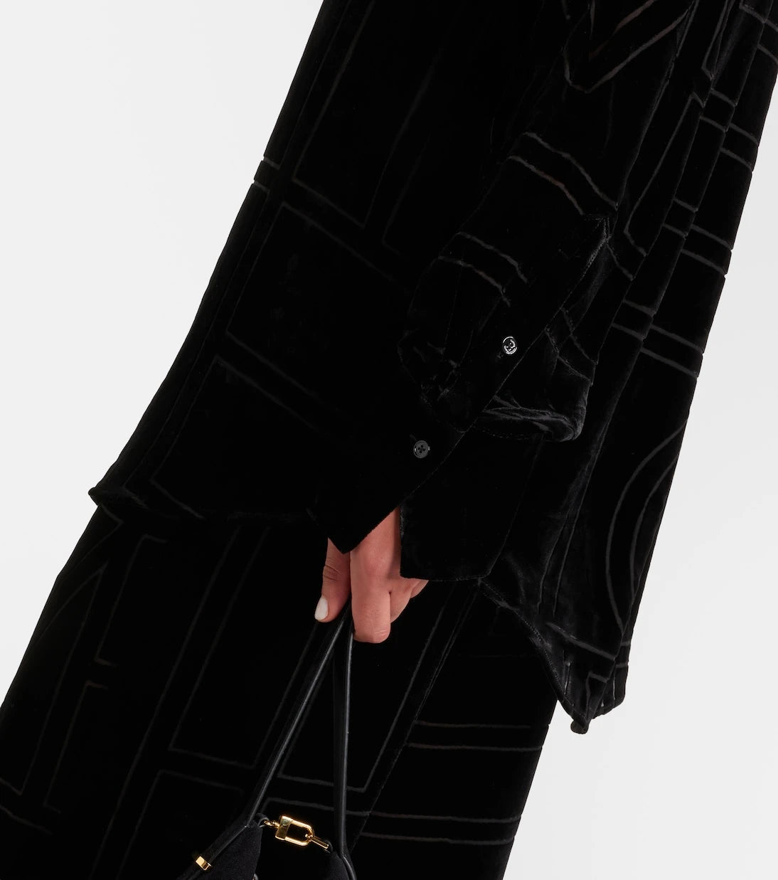 Toteme - Logo oversized velvet devoré shirt