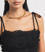 Cotton Rhiannon Embroidered Crop Top BLK/BLACK