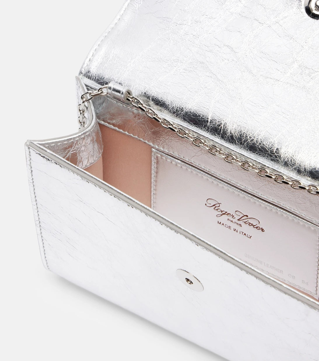 Roger Vivier - Efflorescence Mini metallic leather clutch