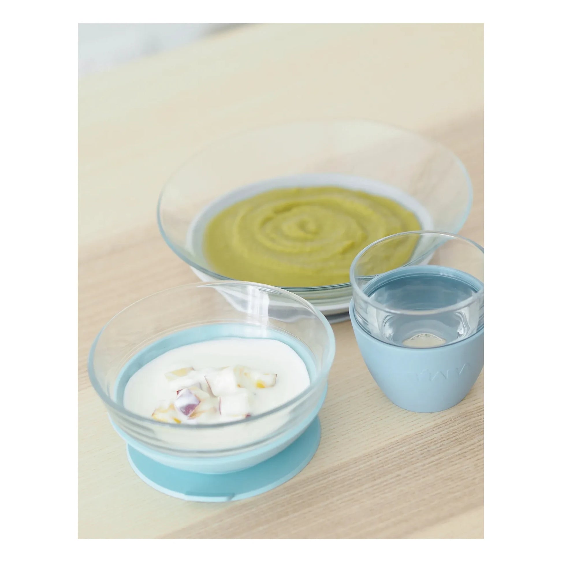 Béaba - 3-Piece Glass Meal Set  | Blue