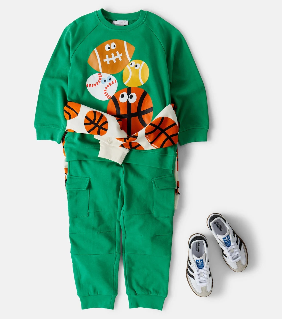 Stella McCartney Kids - بنطال رياضي من القطن الفليس