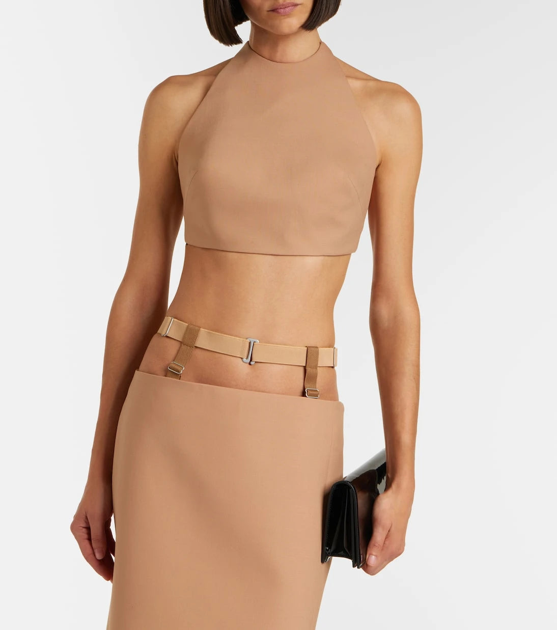 Mugler - Wool-blend crop top