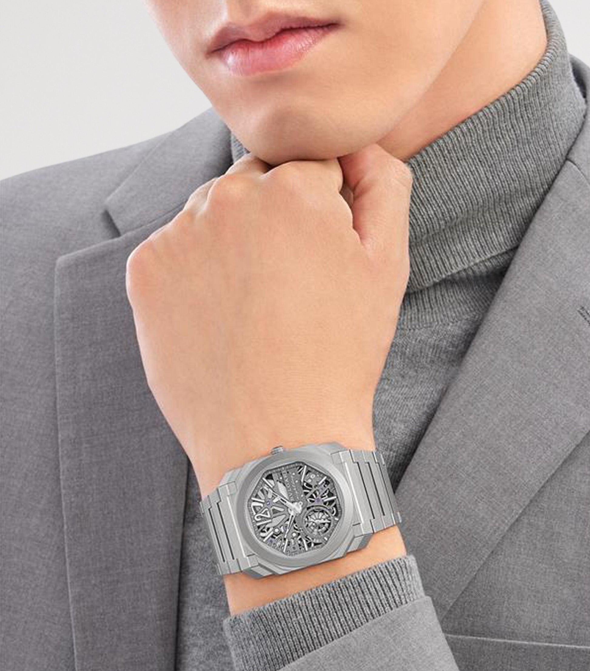 Titanium Octo Finissimo Skeleton 8 Days Watch 40mm