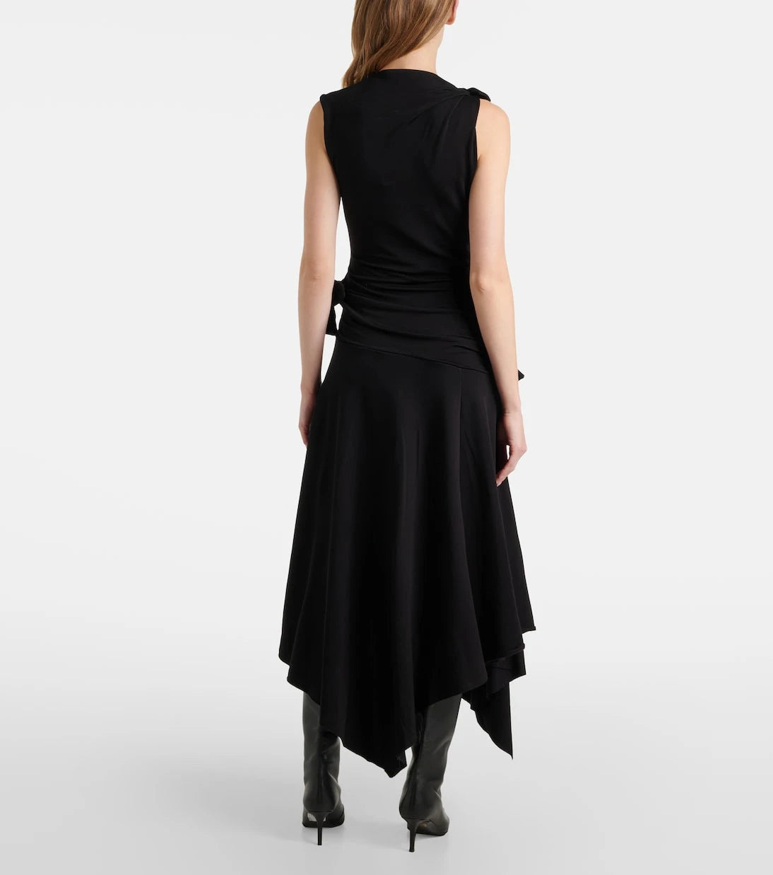 Acne Studios - Enouk asimetrik drapeli midi elbise