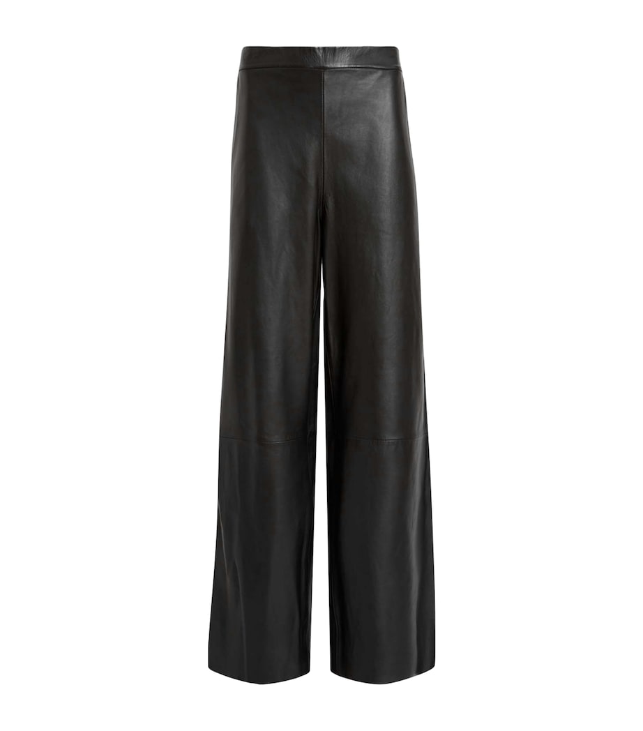 AllSaints Black Leather Ash Lea Trousers