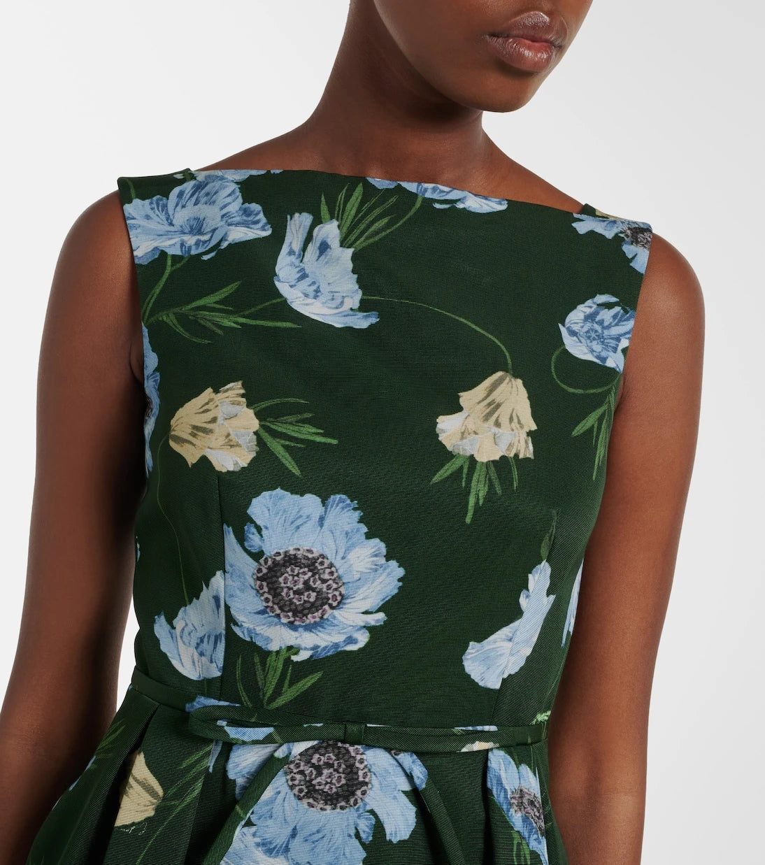 Erdem - Floral cotton-blend faille midi dress