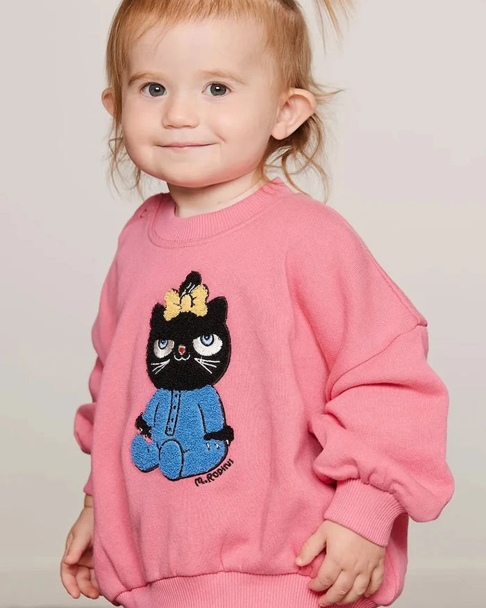 Mini Rodini Çocuk Pamuklu Sweatshirt Cat