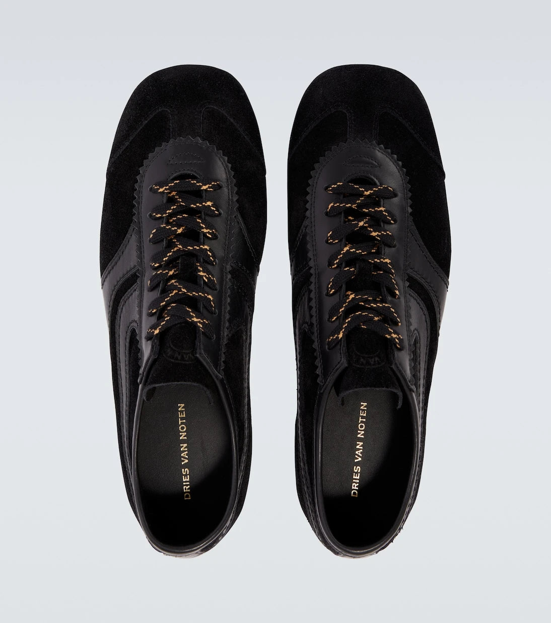 Dries Van Noten - Leather-trimmed suede sneakers