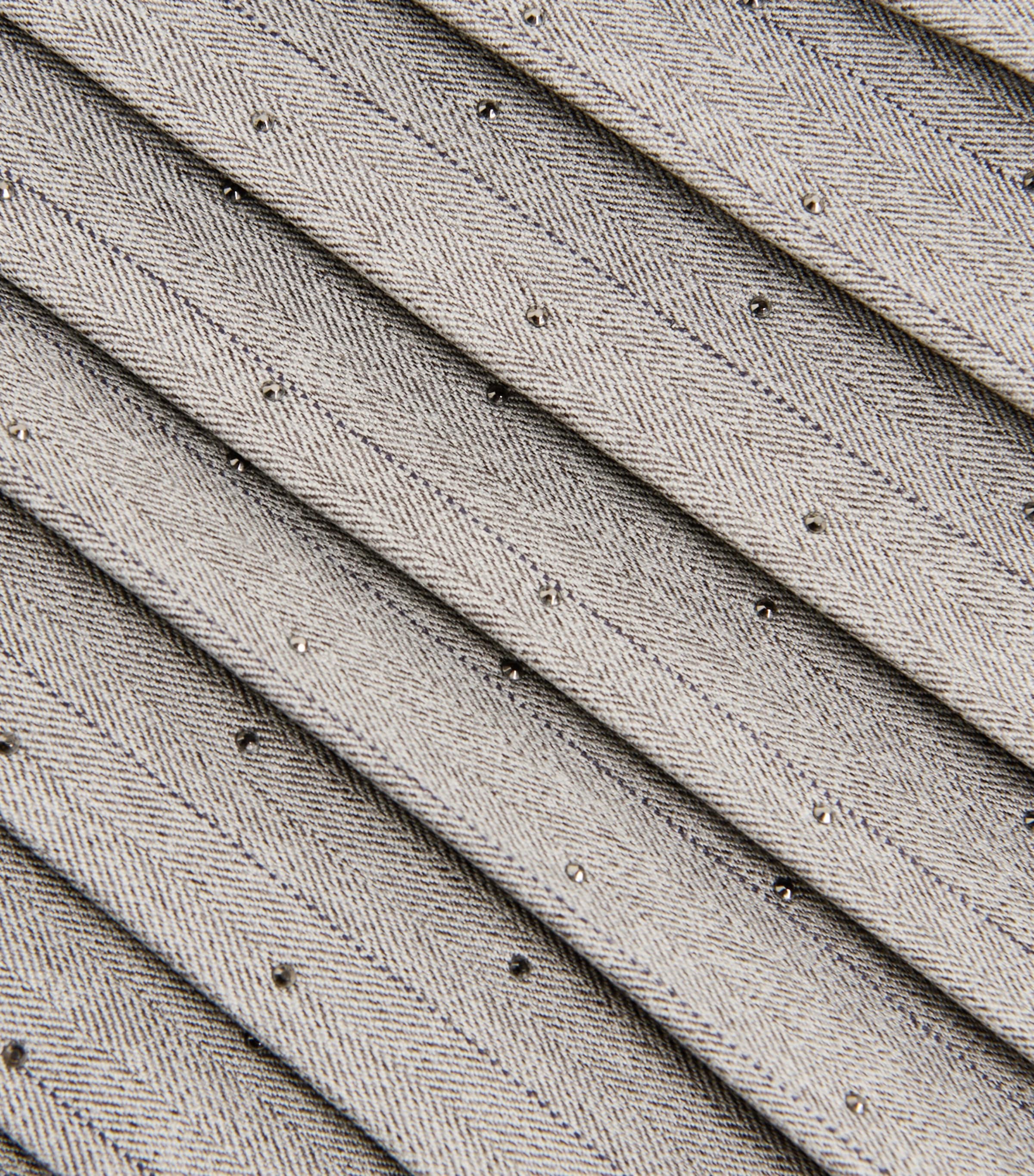 Maje Black Stripe Rhinestone-Embellished Skort