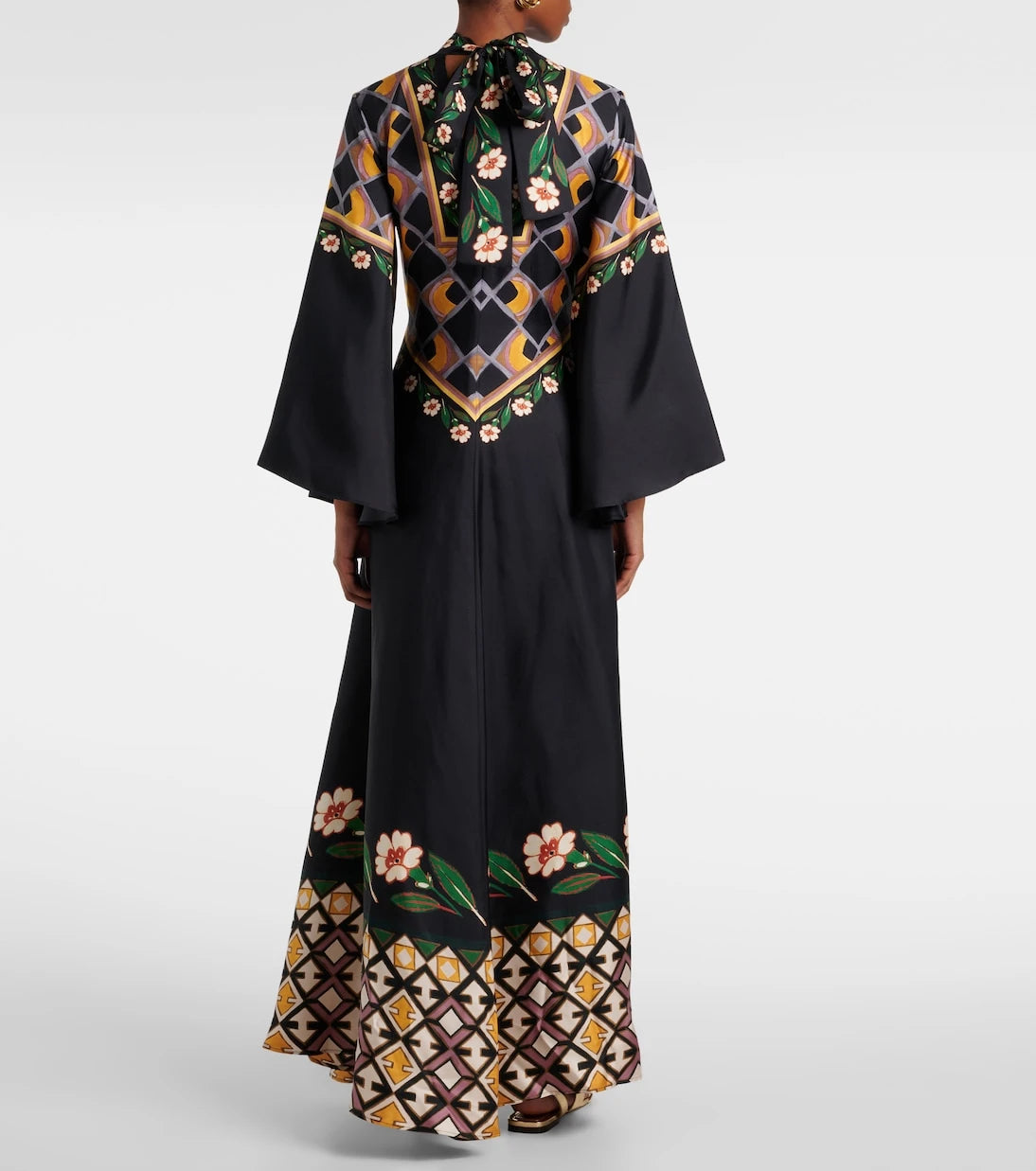 La DoubleJ - Magnifico printed silk twill maxi dress