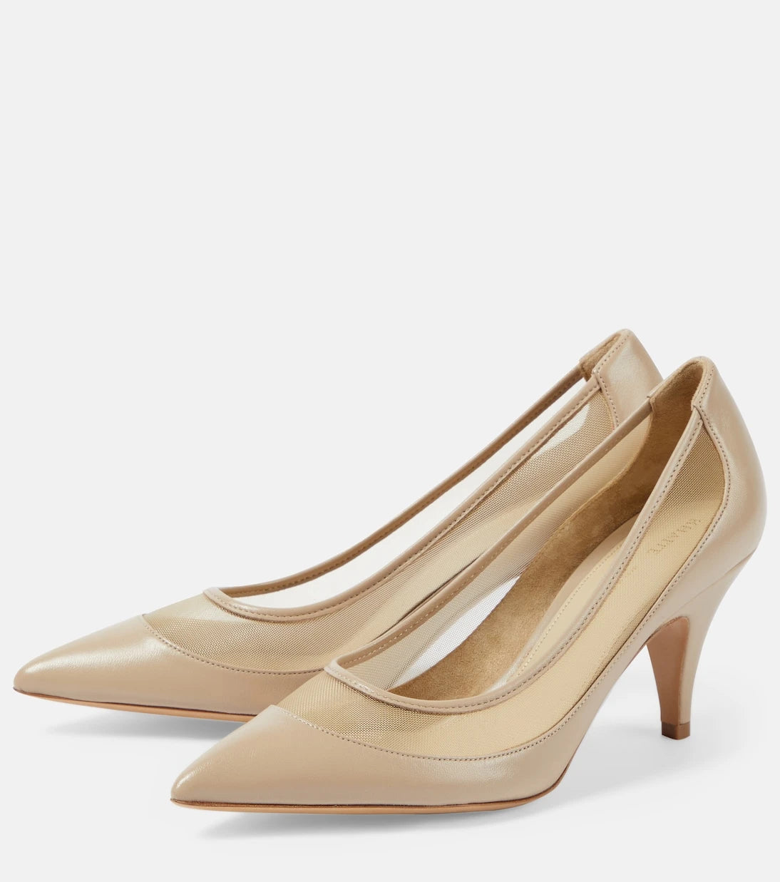 Khaite - River leather and mesh pumps