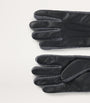 Leather Wool-Trim Gloves