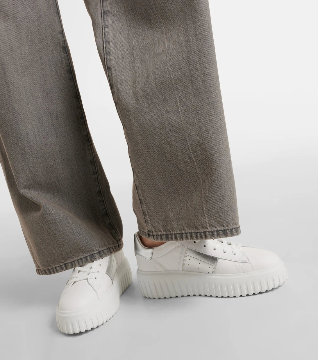 Hogan - حذاء سنيكرز H-Stripes جلد بنعل سميك