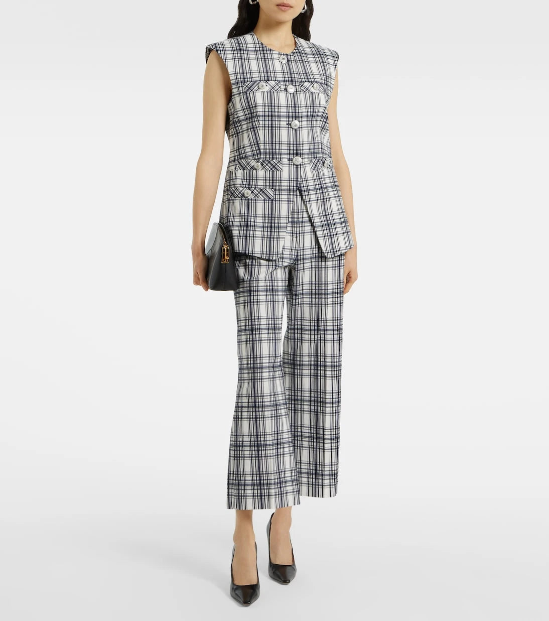 Veronica Beard - Dova plaid cotton-blend wide-leg pants