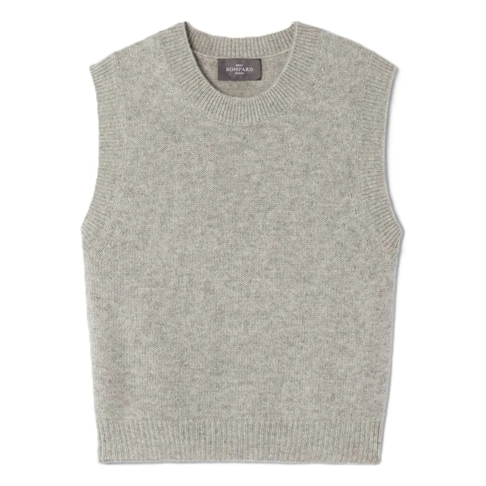 Bompard - Cashmere Sleeveless Round Neck Sweater | Silver grey