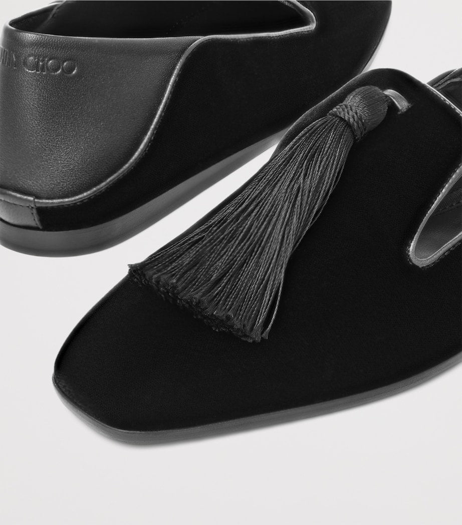 Multi Eliot Velvet Tassel Ballet Flats