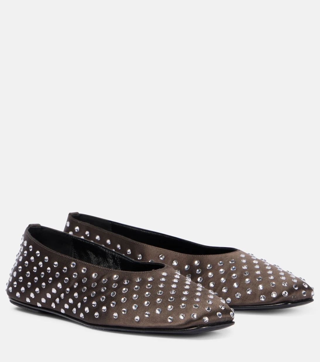 Magda Butrym - Crystal-embellished satin ballet flats