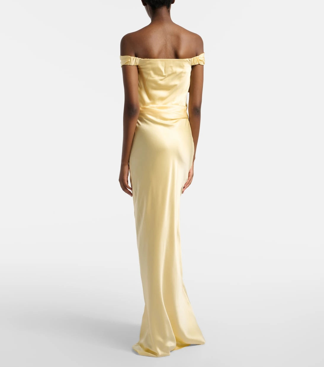 The Sei - Bardot draped silk charmeuse gown