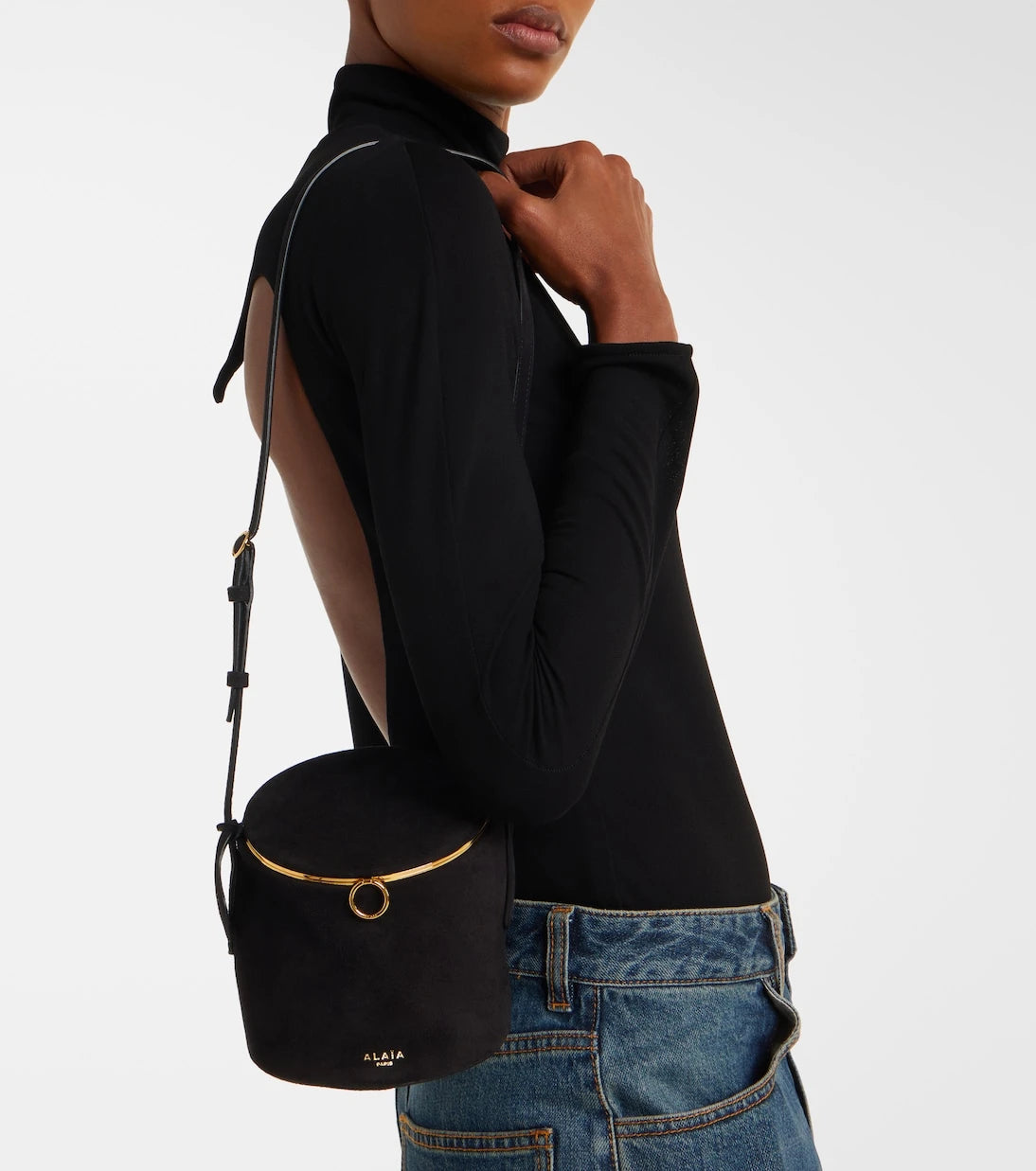 Alaïa - La Canette Small suede bucket bag