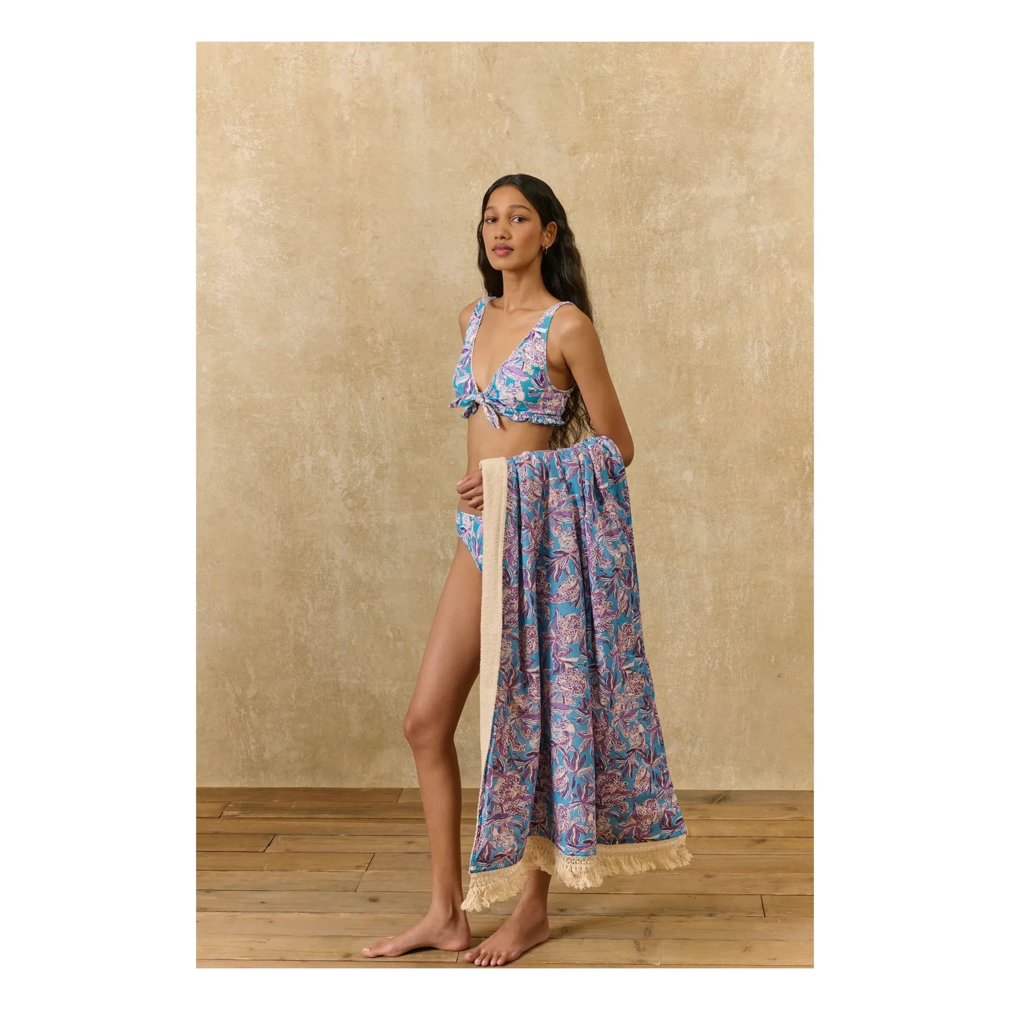 Louise Misha - Lana beach towel in organic cotton | Blue