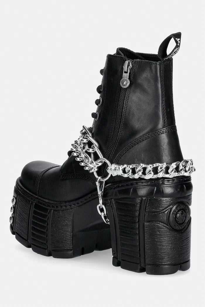 New Rock kalın topuklu kadın deri botları ITALI NEGRO, TOWER MAX + TORNILLO AD-2984