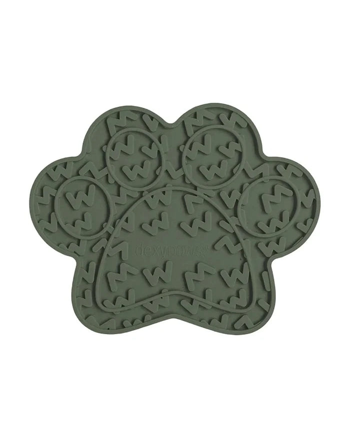 Подложка за близане за домашен любимец Dexypaws Paw Green Lick Mat