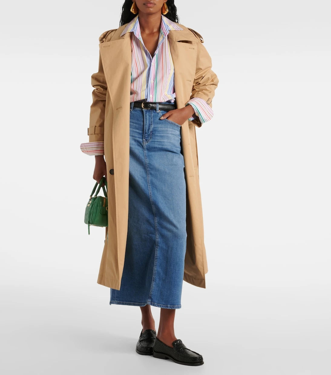AG Jeans - High-rise denim midi skirt