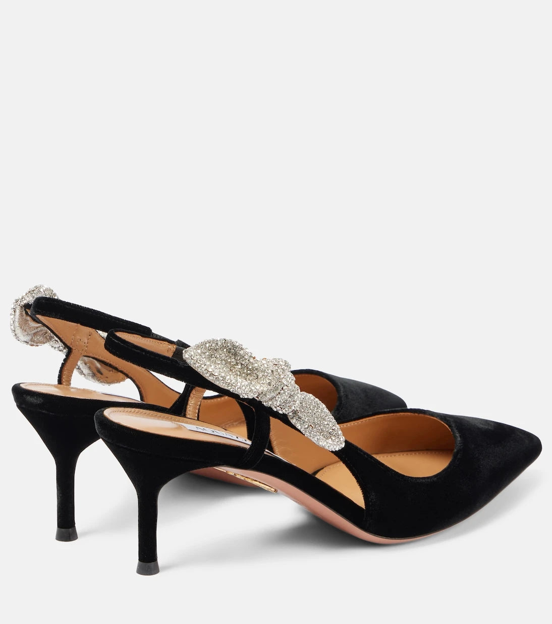 Aquazzura - Very Bow Tie Crystal 65 slingback pumps
