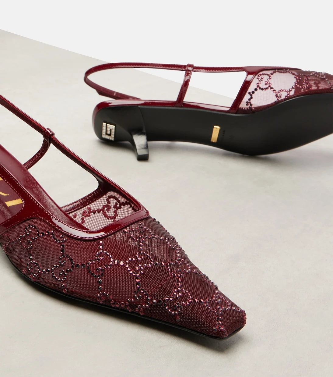 Gucci - GG Demi mesh slingback pumps