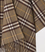 Beige Wool-Cashmere Check Cape