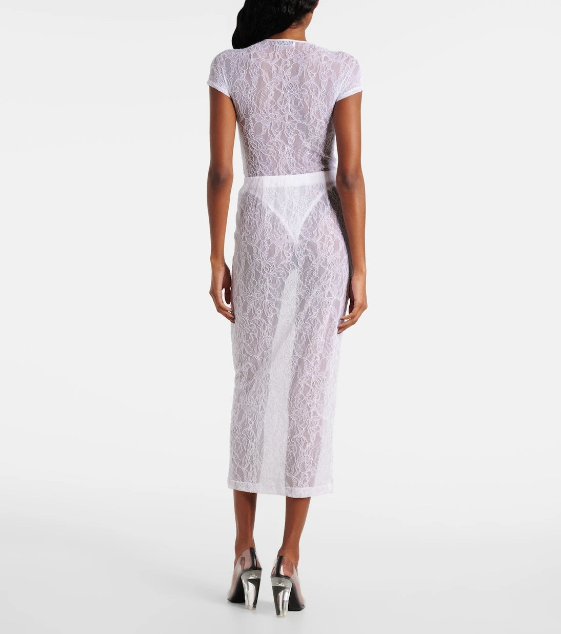 Wardrobe.NYC - Sheer lace midi skirt