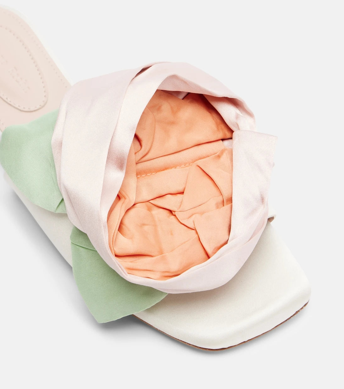 Simone Rocha - Floral-appliqué satin slides