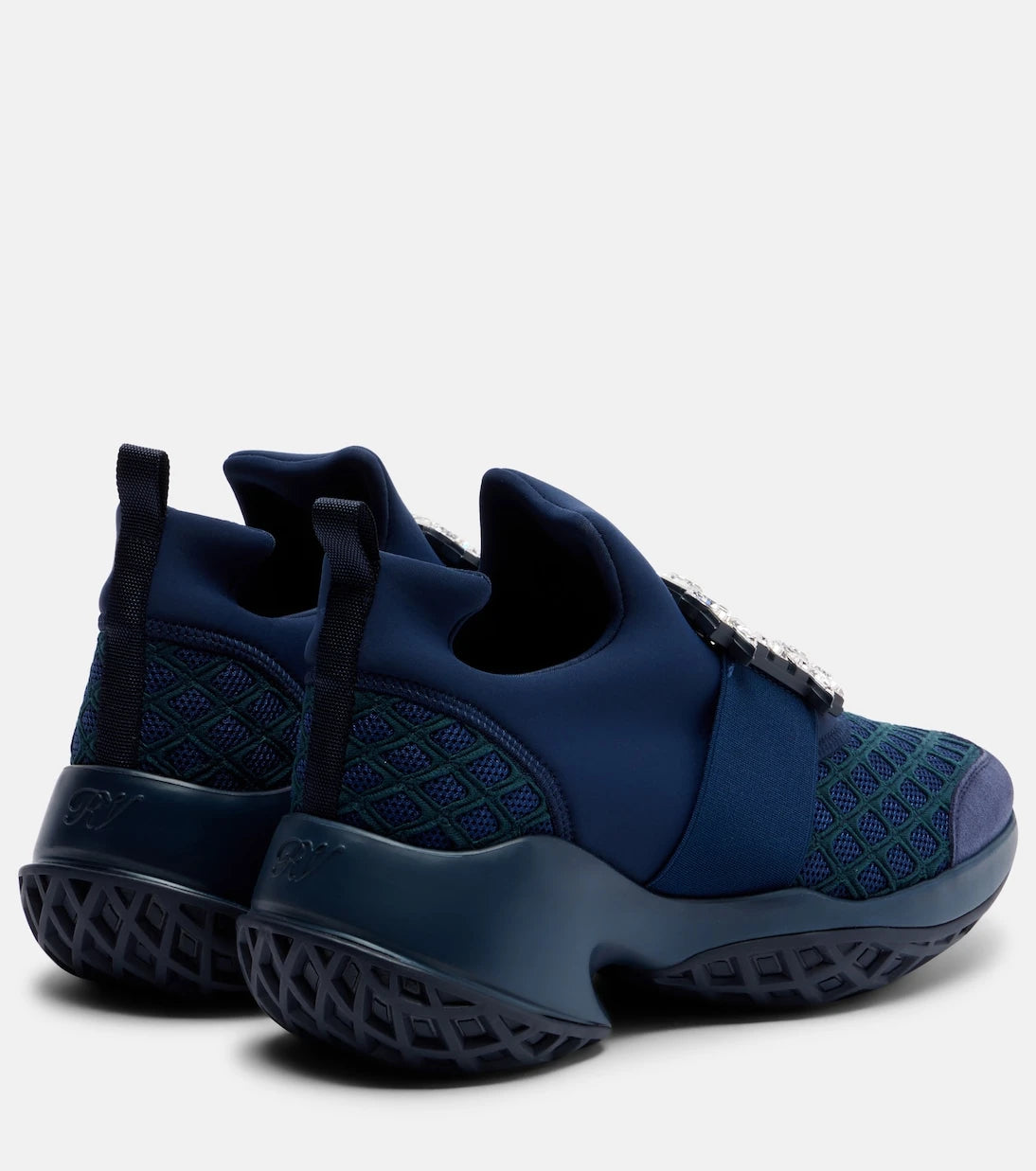 Roger Vivier - Viv' Run suede-trimmed slip-on sneakers