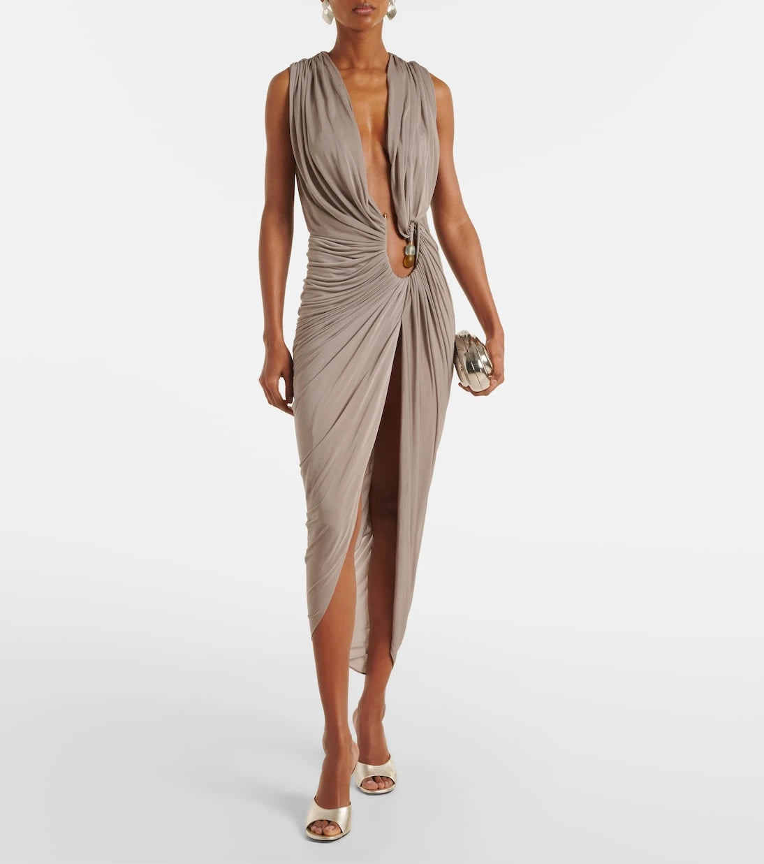 Christopher Esber - Ripple embellished draped jersey gown