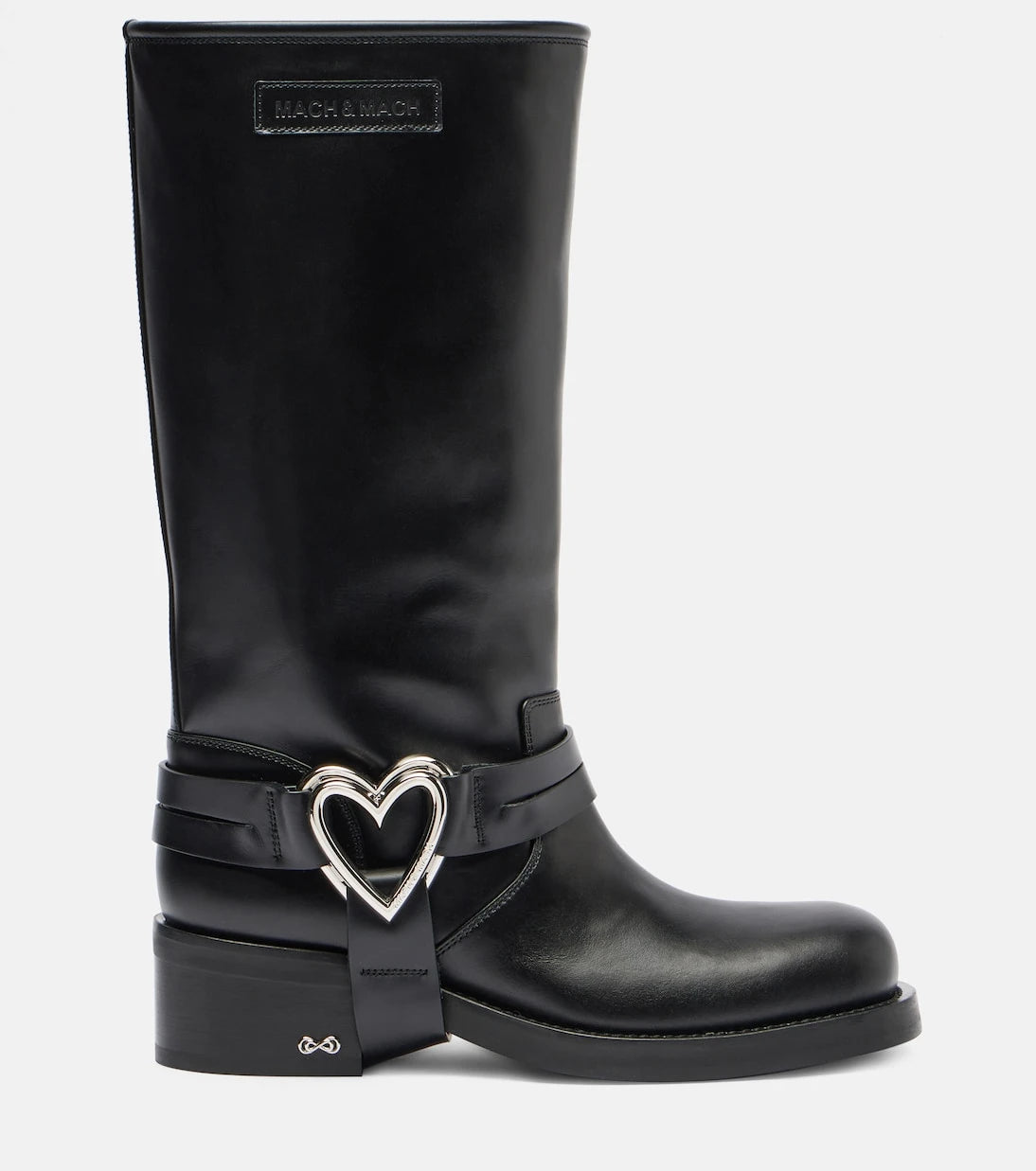 Mach & Mach - Double Heart leather biker boots