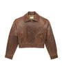 Saint Laurent Beige Leather Cropped Jacket