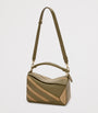 LOEWE Green Small Leather-Suede Puzzle Top-Handle Bag