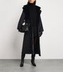 Hooded Mink Fur-Trim Coat