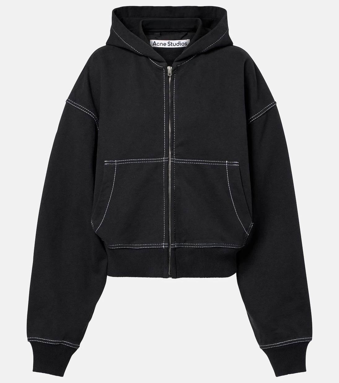 Acne Studios - Logo cotton fleece zip-up sweatshirt