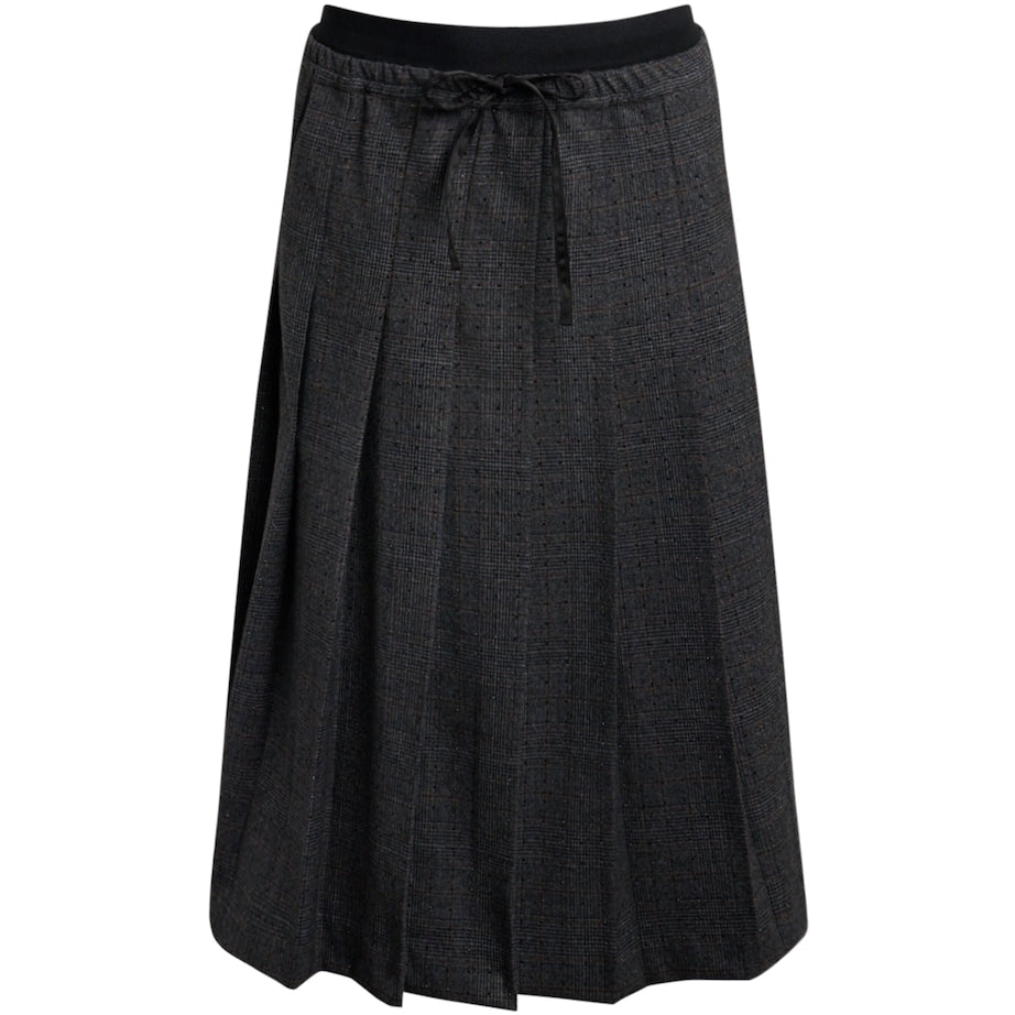 Pleated Rhinestone-Embellished Midi Skirt