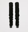 Khaite Black Suede Andee Over-The-Knee Boots 40